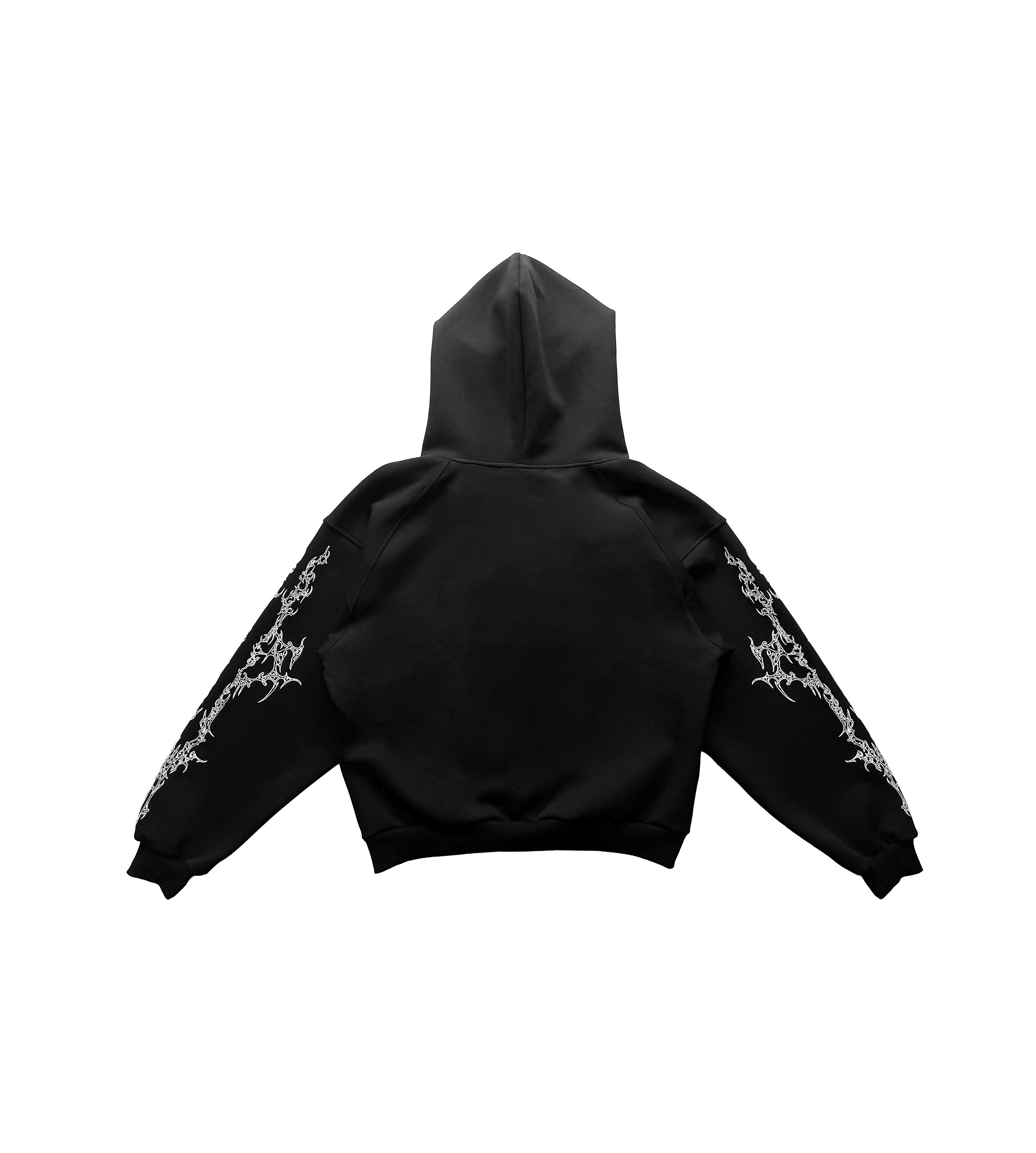 Tribal Zip Hoodie - LUST IN NOIR